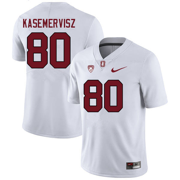 Men #80 David Kasemervisz Stanford Cardinal College Football Jerseys Sale-White - Click Image to Close